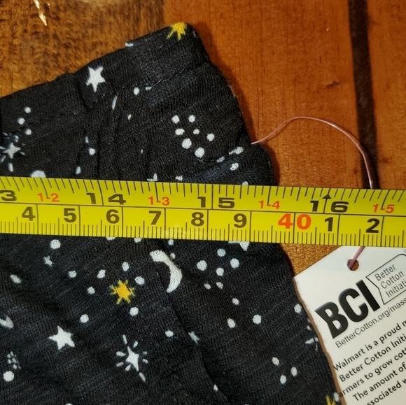 BLACK Lounge Pajama Shorts With Stars NEW Small - Picture 7 of 8
